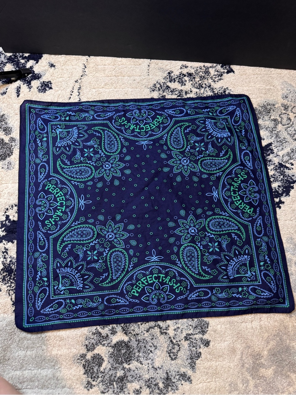 Universal Thread Navy Bandana Scarf with Teal and Light Blue Paisley